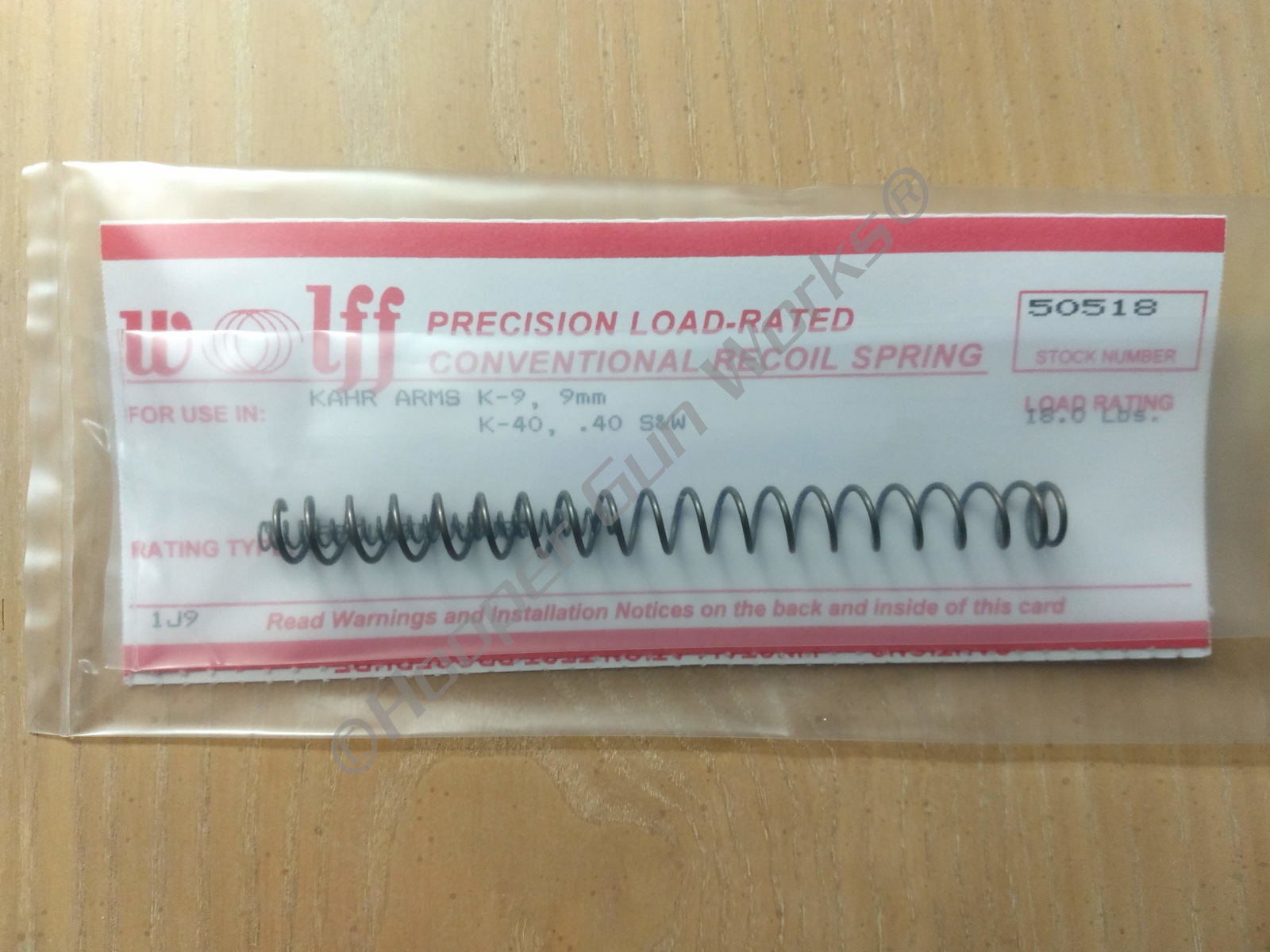 Wolff KAHR K9, K40 RP RECOIL SPRING 18 LB 50518