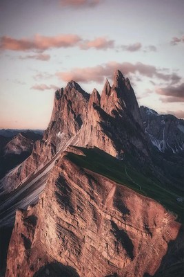 Mountains Peak Range under Cloudy Sky Art Wall Decor - POSTER