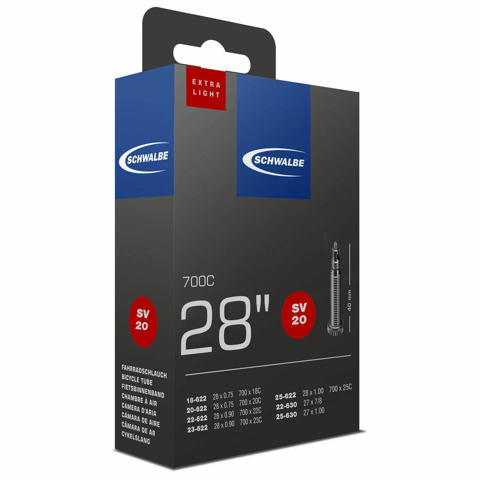 Schwalbe Extralight Tuyau SV20 40mm 700C 18 25 MM 28 Pouces Course Vélo de - Photo 1/1