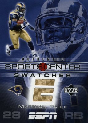 MARSHALL FAULK ( GOLD ) ESPN SPORTSCENTER SWATCHES JERSEY CARD RAMS HOF RB