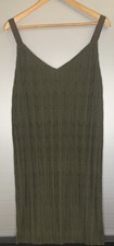 Anthropologie Meadow Rue Olive Prespa Pleated Dress Size 12