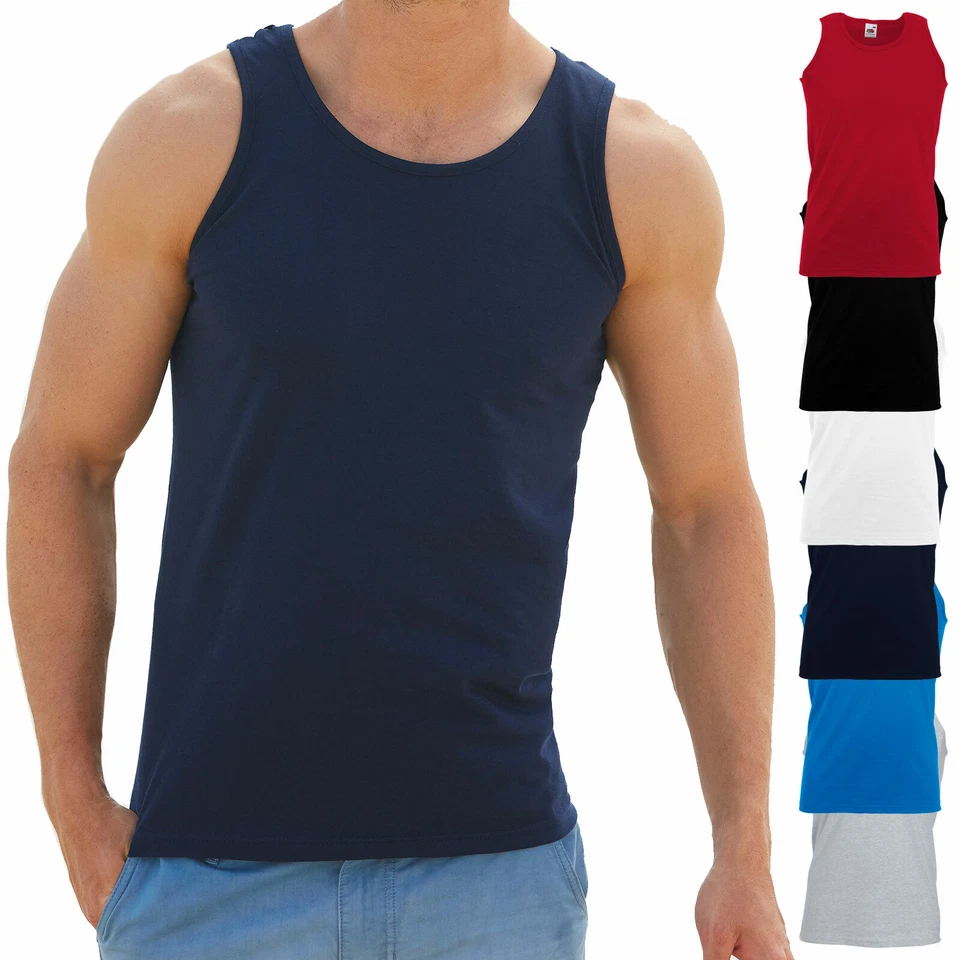 Fruit of the Loom Tank Top Athletic Vest T-Shirt Unterhemd Träger Muskelshirt - Bild 1 von 2