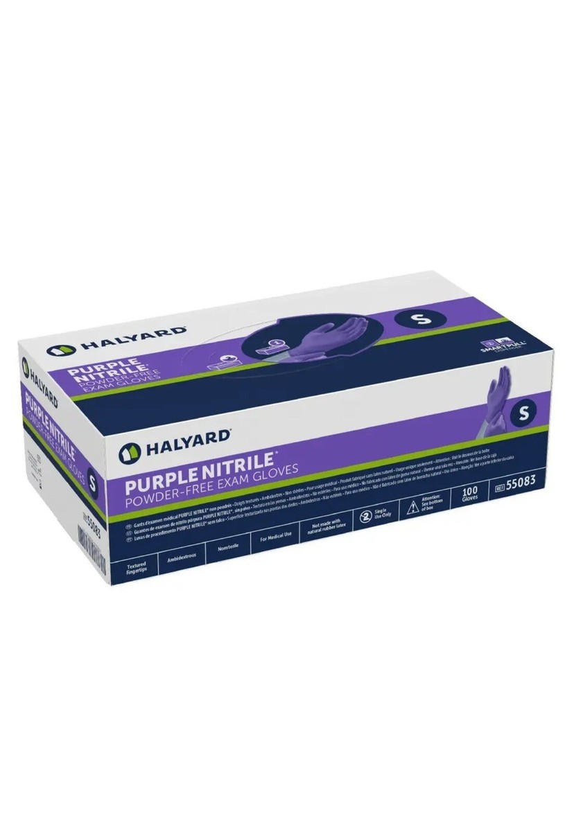 Halyard Purple Nitrile Exam Gloves Powder Free | eBay