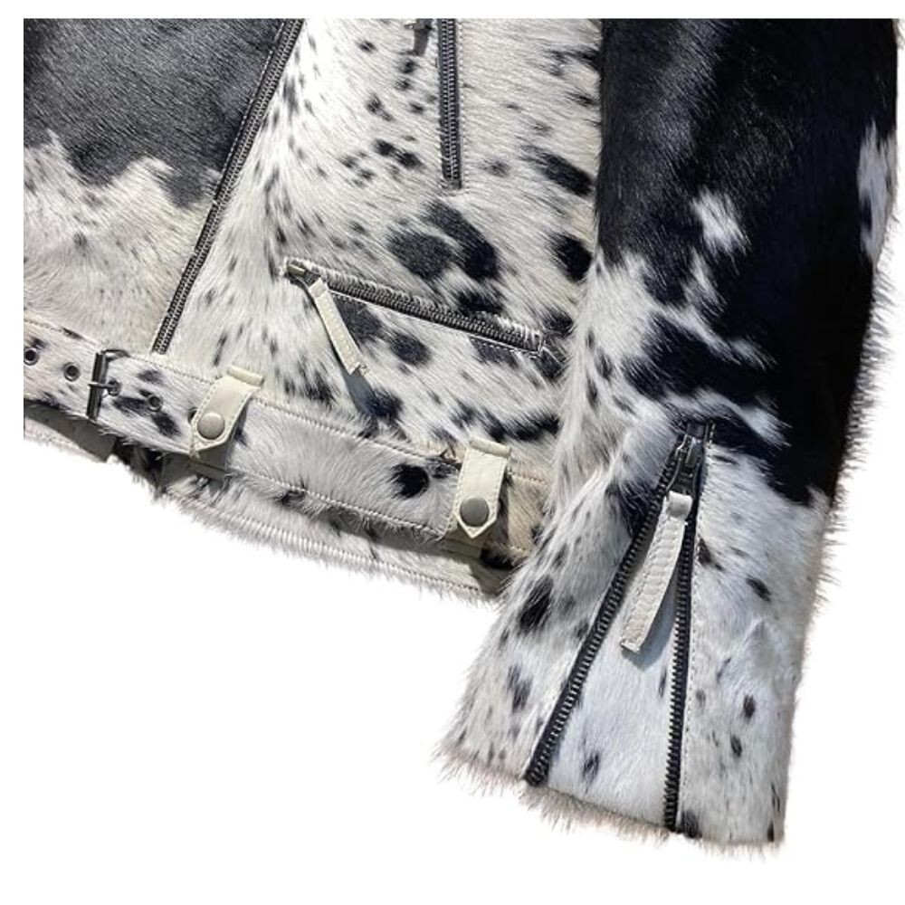 Giacca biker uomo mucca capelli naturali pelle stile classico pony giacche pelle