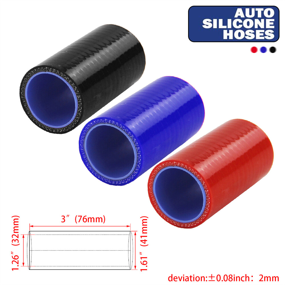 3" 76mm 45-Degree 3-PLY Silicone Coupler Hose For Turbo/Intake/Intercooler – Redbest Black