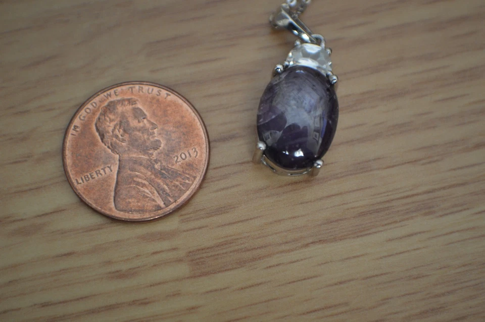 Colgante estrella de 10,40 quilates rubí/circón con cadena de 20" platino sobre plata fina Foto 4 de 4