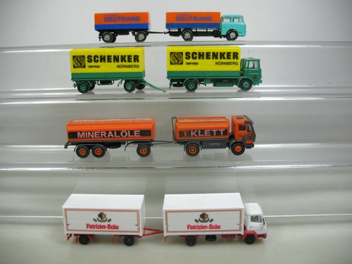 AJ408-1# 4X Kibri Ecc (?) H0 Camion: Mercedes Klett/Patrizier-Bräu+MAN Klett Ecc - Foto 3 di 5