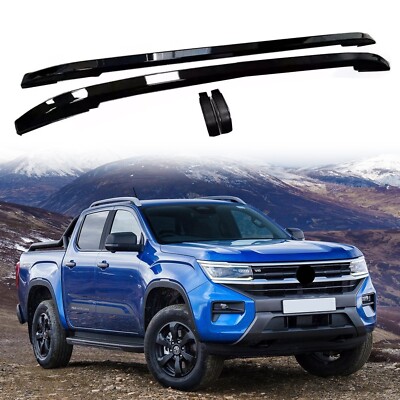 Black Roof Rail Racks Cross Bars Luggage Carrier Fits VW Amarok 2023 2024 2025