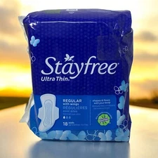 Stayfree Ultra Thin Regular Pads with Wings 18 Count