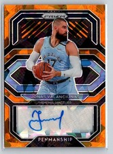 2020-21 Panini Prizm #PE-JVL Jonas Valanciunas Penmanship Prizms Orange Ice P39