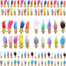 100PCS 1.2" Mini Troll Dolls Bulk, Vintage Good Luck Troll Dolls