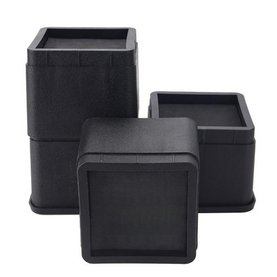 BTSD-home Adjustable Bed Risers 3 or 6 Inch - Heavy Duty 4 pack, 3 Black 