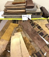 Rug Hooking Wool Fabric Lot 2 Of Browns Tan Hand Hooked Marbleized Craft 5.5 Lbs
