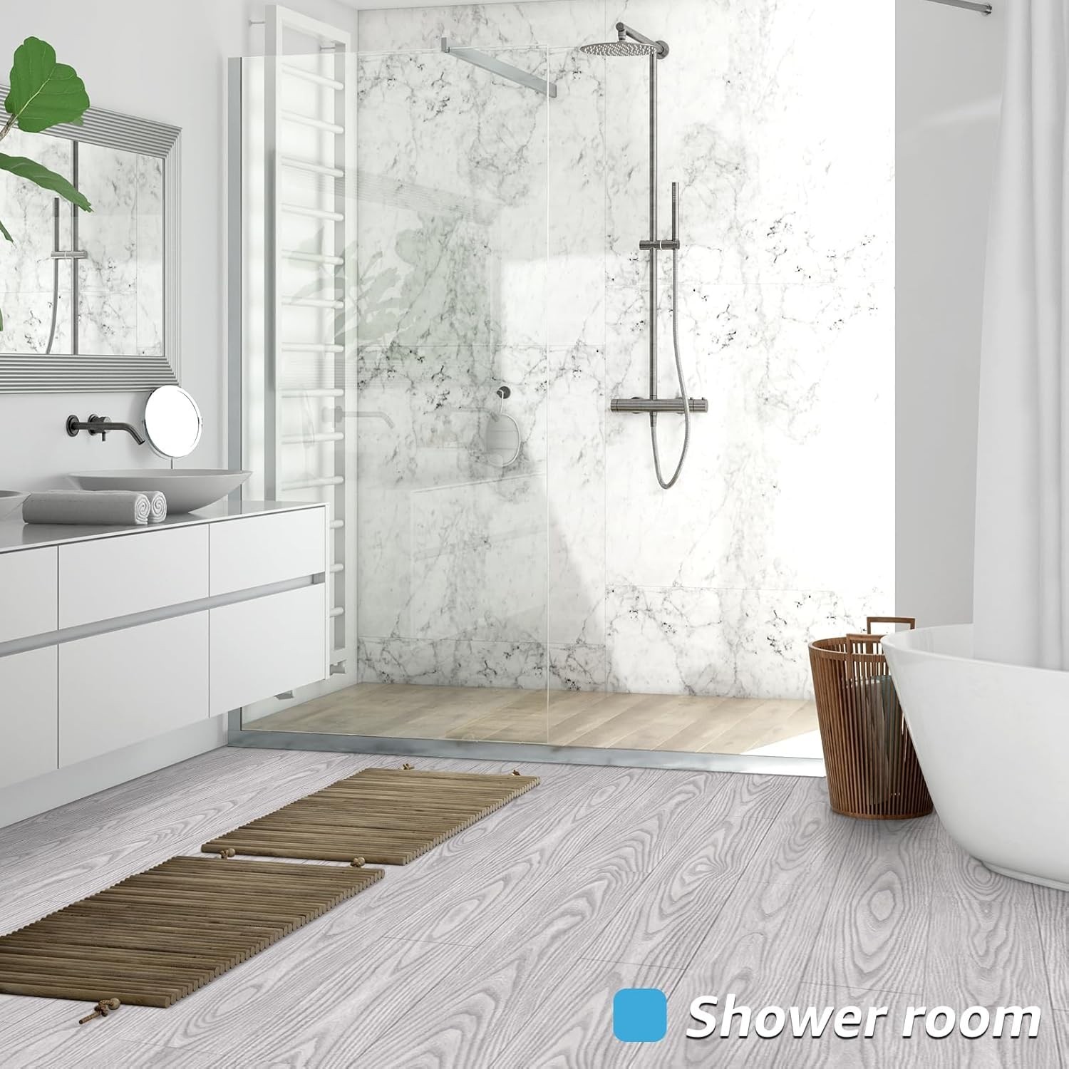 Art3d 15 Sq.ft Peel and Stick Floor Tiles, Luxury Vinyl Plank Flooring Wood Look