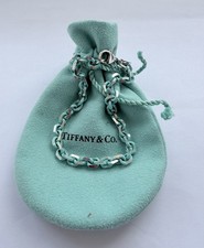Tiffany and Co Tiffany Blue enamel/silver sparkle bracelet. Size large. 7.5in.
