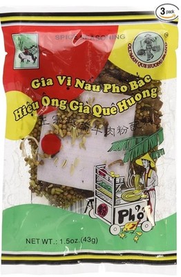 Old Man Que Huong Pho Bac Spice Seasoning 3 count, real pho flavor soup at home