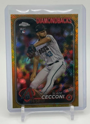 2024 Topps Chrome Logofractor Edition Slade Cecconi #77 Gold Refractor /50 RC