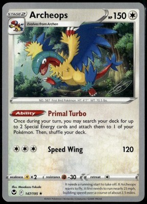 Archeops 147/195 2023 World Championship LP+ Pokemon Gabriel Fernandez Deck