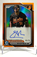 2024 Bowman Enrique Bradfield True Orange Refractor Auto /25 Baltimore CPA-EBR