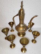 Vintage Messing Teeservice | T&uuml;rkischer Kaffee / Lik&ouml;r Set | 7-teilig
