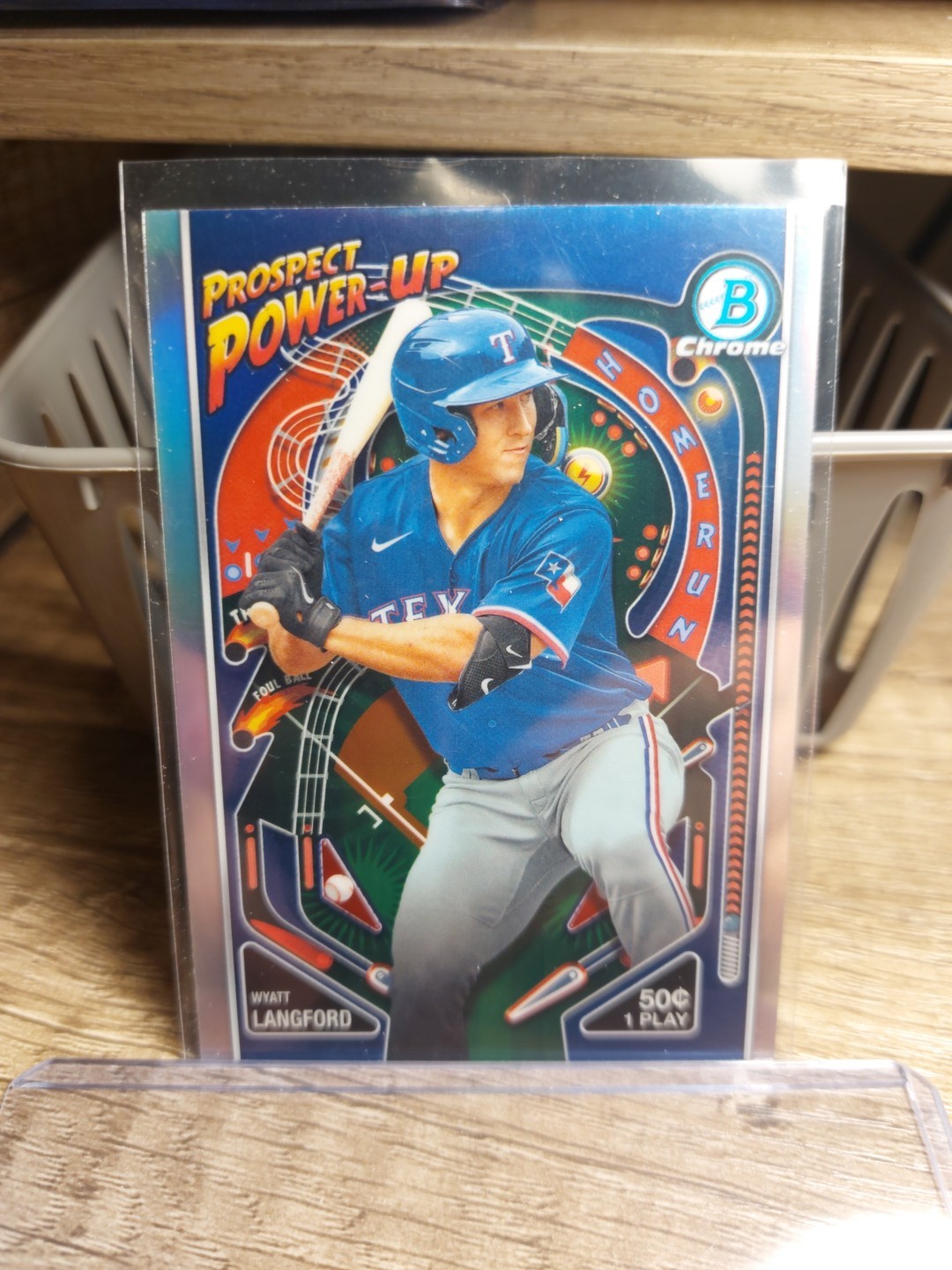 2024 Bowman Chrome Wyatt Langford Prospect Power-Up #PP-3 Texas Rangers Baseball