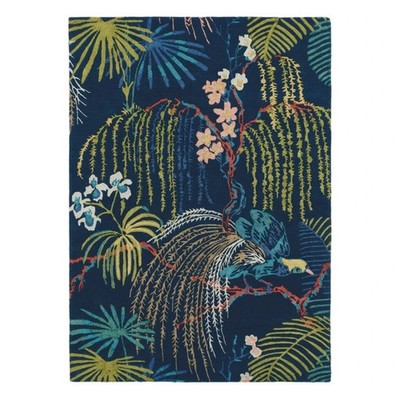 Floral Wool Rug   Modern Designer Forest Carpet   Handmade Woolen Area Rug