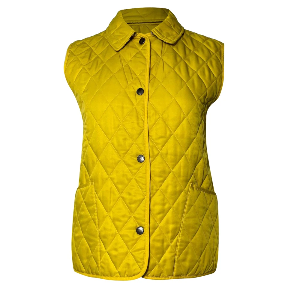 Burberry London Quilted Down Vest In Polyester Men Yellow S