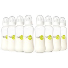 Avima 10 oz Anti Colic Baby Bottle Set - Medium Flow Nipples Included, Stand...