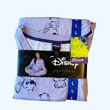 Disney Stitch 2-Piece Pajamas Lounge Set Purple Size L