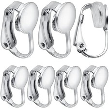 20pcs Silver Clip-on Earring Converters D-Shaped Brass French Earring