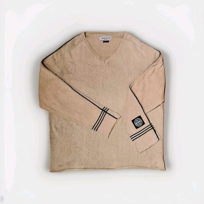 Vintage Stone Island Spellout Strick Pullover 2005 V-Neck Gr. XXL