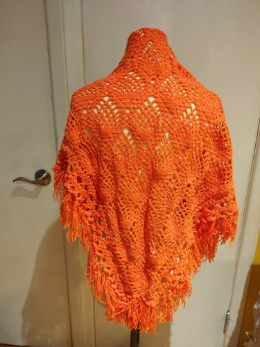 Vintage Hand Made Shawl with Summer Apricot Color
