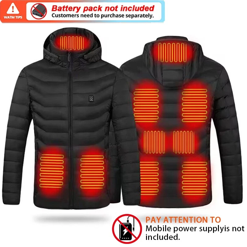 9 Areas USB Electric Heated Jacket Men Outdoor Heating Jackets Winter Warm Coat - product detail image 1