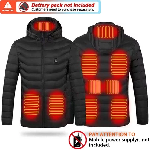 9 Areas USB Electric Heated Jacket Men Outdoor Heating Jackets Winter Warm Coat - product listing photo
