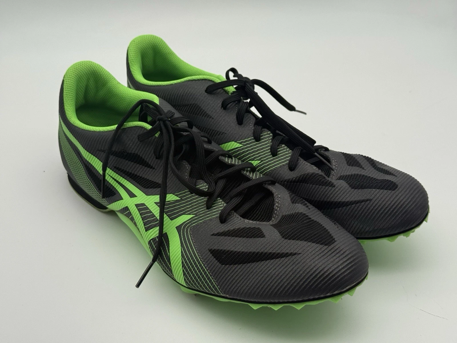 Scarpe da corsa Asics Hyper MD G502Y track & field tacchetti a punta verdi taglia 13