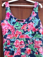 Tango Mango, NWT Navy/Magenta Scoop Neck Cha Cha Tank Dress, Medium retail $90