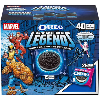 OREO MARVEL Cookies Double Stuf Cookies Variety Pack 1.02 oz 40 Pack Gift