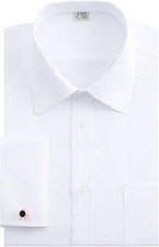 Men's French Cuff Dress Shirts Regular Fit Long Sleeve - Cufflinks Included