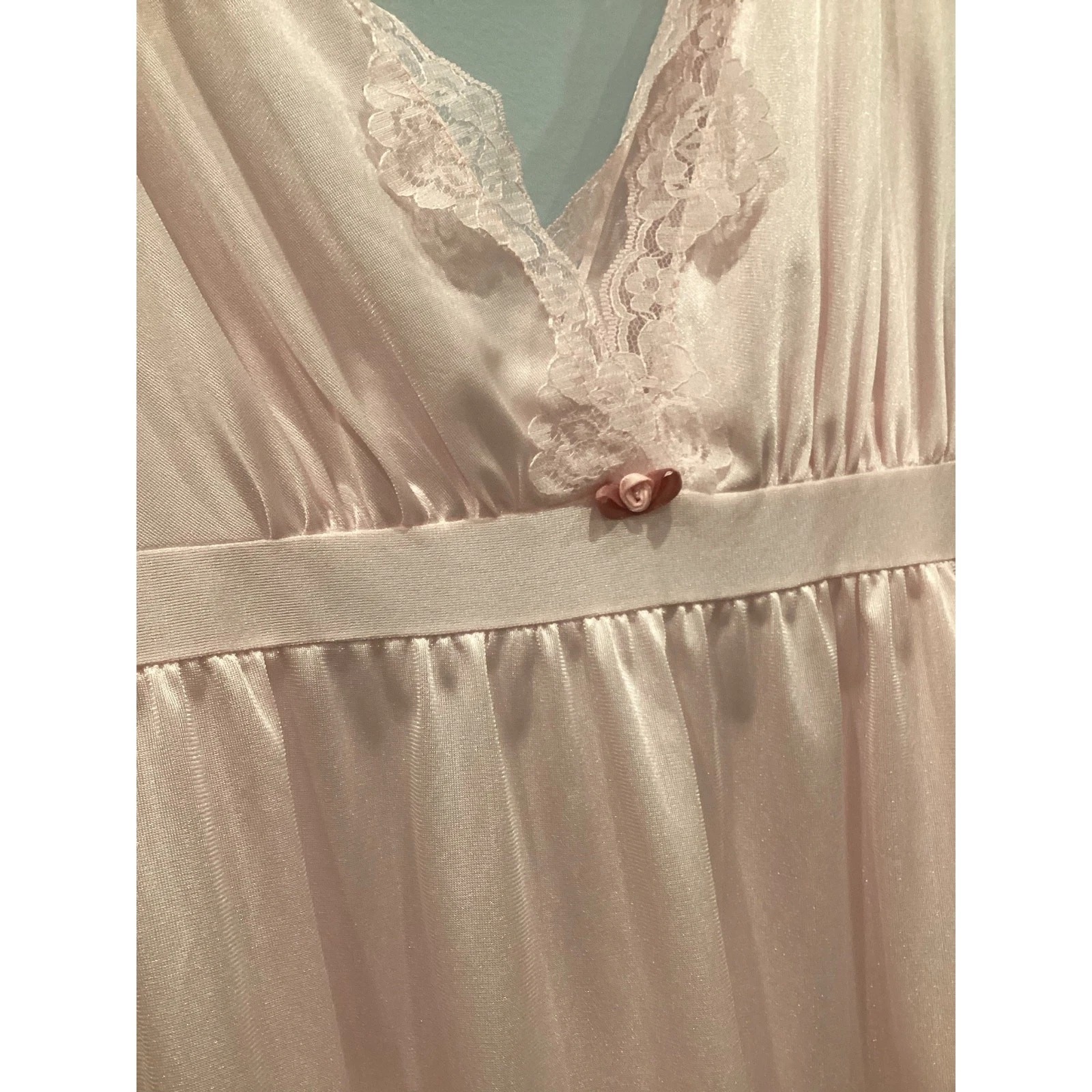 Camicia da notte donna lunga in raso vintage Undercover Wear piccola S blush rosa civetta