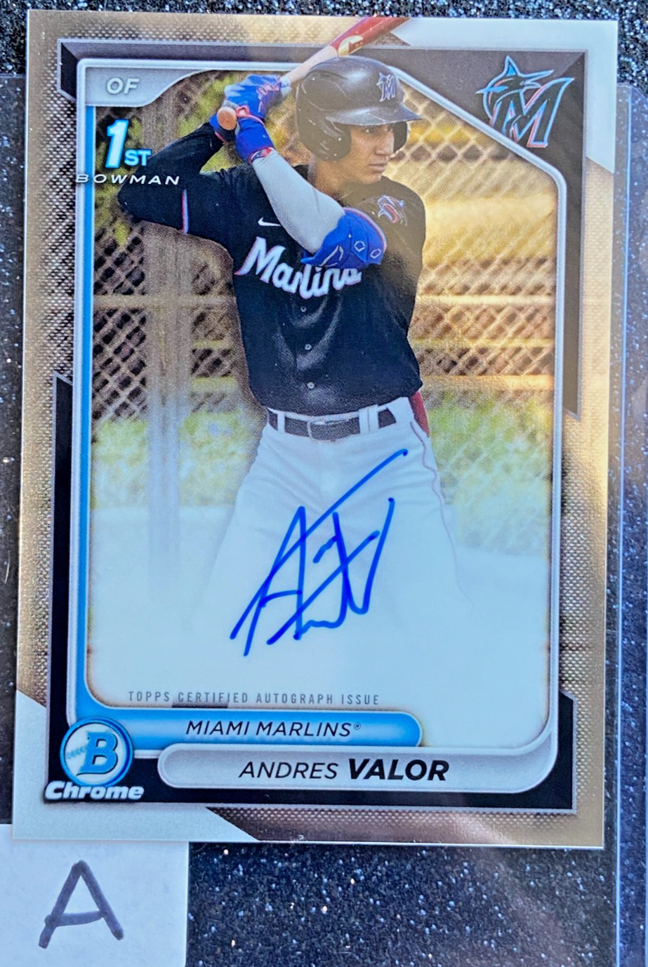 ANDRES VALOR (1) 2024 1st Bowman Chrome Prospect Auto CPA-AV QTY MARLINS
