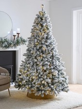 7ft Flocked Pre-lit Downswept Pine Christmas Tree 210cm 200 LED