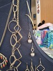Lot Of 10 Antiqued Brass & Coppery Toned Mixed Jewelry Earrings Necklaces — photo 4