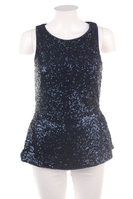 AMISU Blusentop Bluse Top Pailletten S blau