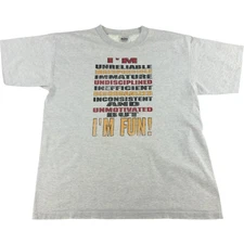 Vintage 90'S Murina message print T-shirt made in the USA men's size XL