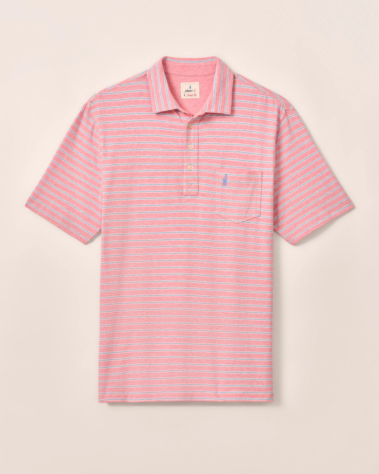 johnnie-O Original 4-Button Polo - Matthis Stripe Petal Size L