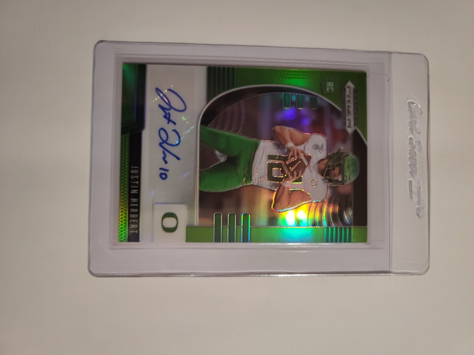2020 Justin Herbert Prizm Draft Picks #102 Rookie Auto /25 Oregon Ducks