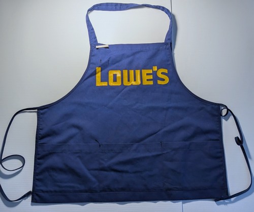 Vinage Lowes Hardware Adult Bib Apron Yellow Text Print