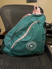 Skate Bag for Ice, Inline, Roller  Quad Skates - Kids  Adults Mint/Pink