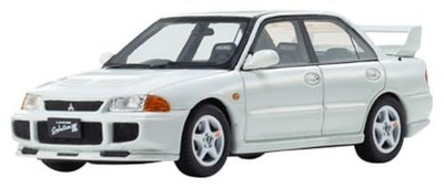 Kyosho 1/43 Mitsubishi Lancer Evolution III Resin Modell weiß WRC Auto