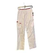 Dickies EDS Signature Cargo Scrub Pants White Womens Small Pull On NWT